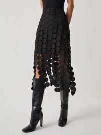 Laser Cut Multi Circle Double Layered Skirt COMMENSE at Commense