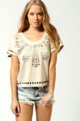 Laser Cutout Top at Boohoo