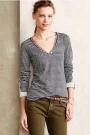 Lata Tee in Navy at Anthropologie