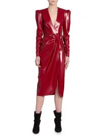 Latex Midi Wrap Dress by Saint Laurent at Saks Fifth Avenue