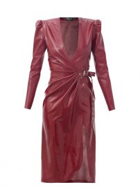 Latex Midi Wrap Dress by Saint Laurent at Matches