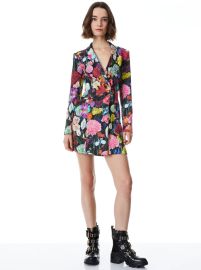 Latoya Blazer Mini Dress In Botanical Garden Alice And Olivia at Alice + Olivia