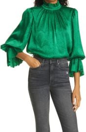 Launa Paisley Blouson Sleeve Satin Top at Nordstrom