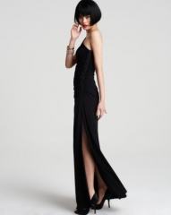 Laundry by Shelli Segal One-Shoulder Gown with Beaded Side at Bloomingdales