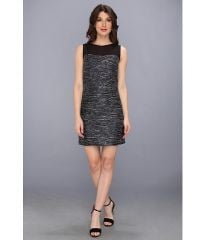 Laundry by Shelli Segal Sequin Boucle and Chiffon Sleeveless Dress Moody Blue at 6pm