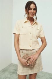 Laundry by Shelli Segal Short Sleeve Button Up Jacket at Rent the Runway