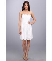 Laundry by Shelli Segal Strapless Eyelet Dress Graduation Optic White at 6pm