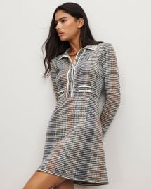 Lauper Knit Mini Dress in Dark Hunter Green Multi at Veronica Beard