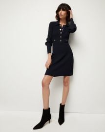 Lauper Long-Sleeve Ribbed Dress Veronica Beard at Veronica Beard