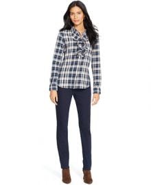 Lauren Jeans Co Plaid Ruffled Cotton Shirt at Macys