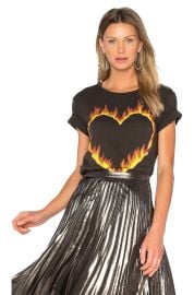 Lauren Moshi Croft Fire Heart Tee In Faded Black at Revolve