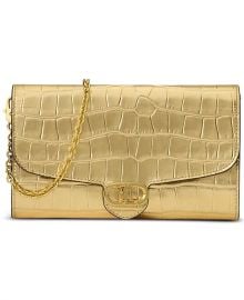 Lauren Ralph Lauren Adair Croc-Embossed Leather Small Crossbody - Macys at Macys