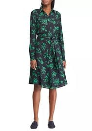 Lauren Ralph Lauren Belted Georgette Shirt Dress at Belk