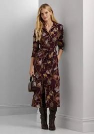 Lauren Ralph Lauren Belting Print Crepe Shirtdress at Belk