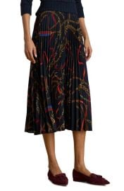 Lauren Ralph Lauren Belting Print Pleated Georgette Skirt at Nordstrom