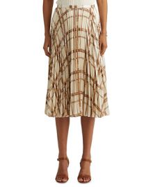 Lauren Ralph Lauren Belting-Print Pleated Metallic Skirt  Reviews - Skirts - Women - Macys at Macys