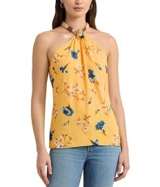 Lauren Ralph Lauren Floral Crinkle Georgette Halter Top at Dillards