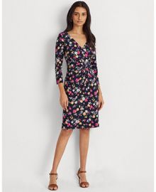 Lauren Ralph Lauren Floral Jersey Surplice Dress  Reviews - Dresses - Women - Macys at Macys