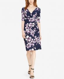 Lauren Ralph Lauren Floral-Print Faux-Wrap Dress at Macys