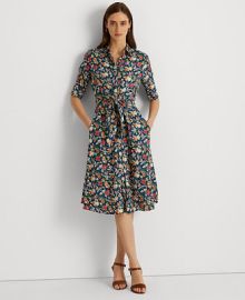 Lauren Ralph Lauren Floral Tie-Front Linen Dress  Reviews - Dresses - Women - Macys at Macys