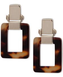 Lauren Ralph Lauren Gold-Tone Tortoise Shell-Look Square Drop Earrings - Macys at Macys