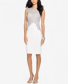 Lauren Ralph Lauren Lace Crepe Dress at Macys