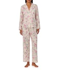 Lauren Ralph Lauren Long Sleeve Notch Collar Long Pant Sateen Floral Print Pajama Set Dillardx27s at Dillards