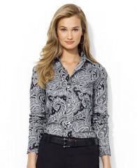 Lauren Ralph Lauren Long-Sleeve Paisley Dress Shirt - Tops - Women - Macys at Macys