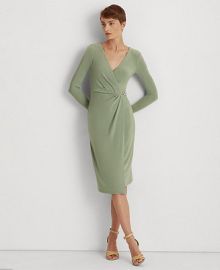 Lauren Ralph Lauren Matte Jersey Surplice Dress - Macys at Macys