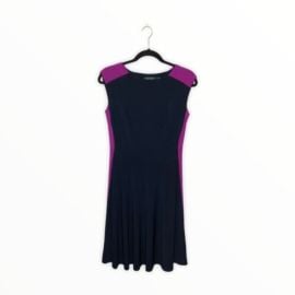 Lauren Ralph Lauren Navy Blue Dress with Pink Side Details Short Sleeve Size 4 eBay at eBay