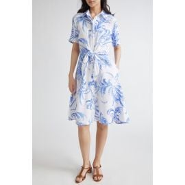 Lauren Ralph Lauren Paisley Short Sleeve Linen Shirtdress at Nordstrom