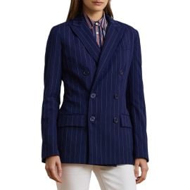 Lauren Ralph Lauren Pinstripe Double Breasted Wool Blend Blazer at Nordstrom