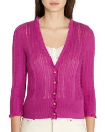 Lauren Ralph Lauren Pointelle Knit Cardigan at Bloomingdales