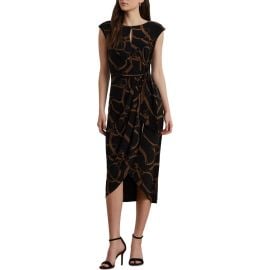 Lauren Ralph Lauren Printed Jersey Faux Wrap Dress at Nordstrom