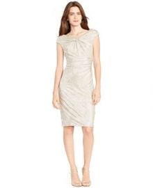 Lauren Ralph Lauren Ruched Metallic Sheath Dress at Macys