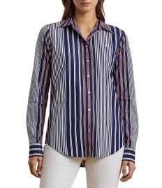 Lauren Ralph Lauren Stripe Point Collar Long Sleeve Button-Front Broadcloth Shirt Dillardx27s at Dillards