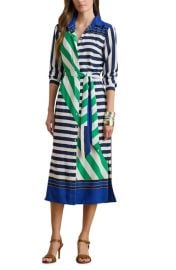 Lauren Ralph Lauren Stripe Tie Waist Midi Shirtdress at Nordstrom