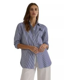 Lauren Ralph Lauren Striped Button Front Shirt at Bloomingdales