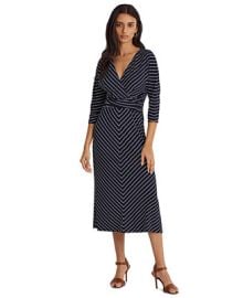 Lauren Ralph Lauren Striped Jersey Elbow-Sleeve Dress  Reviews - Dresses - Women - Macys at Macys