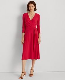 Lauren Ralph Lauren Surplice Jersey Dress Reviews - Dresses - Women - Macys at Macys