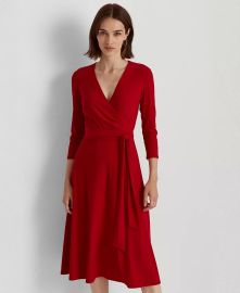 Lauren Ralph Lauren Surplice Jersey Dress Reviews - Dresses - Women - Macys at Macys