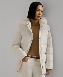 Lauren Ralph Lauren Womens Faux-Fur Hooded Puffer Coat - Macys at Macys