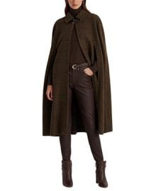 Lauren Ralph Lauren Womens Glen Plaid Cape Coat - Macys at Macys