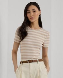 Lauren Ralph Lauren Womens Striped Crewneck Tee - Macys at Macys