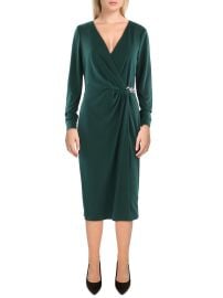 Lauren Ralph Lauren Womens Surplice Midi Cocktail and Party Dress Shop Premium Outlets at Shop Simon