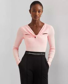 Lauren Ralph Lauren Womens Twisted Cutout Top - Macys at Macys