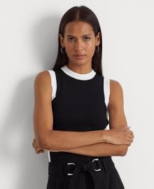 Lauren Ralph Lauren Womens Two-Tone Sleeveless Sweater Reviews - Sweaters - Women - Macys at Macys