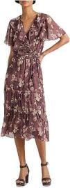 Lauren Ralph Lauren Womenx27s Floral Crinkle Georgette Belted Dress Purple Multi 12 at Womens Clothing store at Amazon