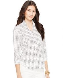 Lauren Ralph Lauren Wrinkle-Resistant Polka-Dot Shirt at Macys