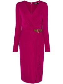 Lauren Ralph Lauren buckle-trim Jersey Midi Dress - at Farfetch